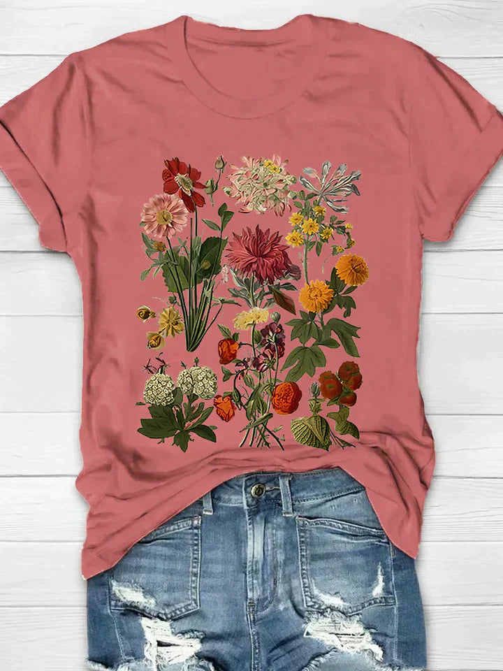 Lorelei - T-shirt vintage imprimé de fleurs pour femmes