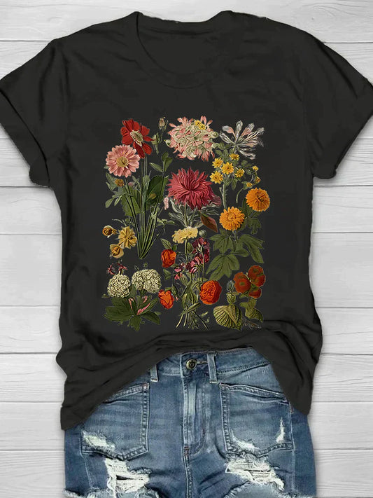 Lorelei - T-shirt vintage imprimé de fleurs pour femmes