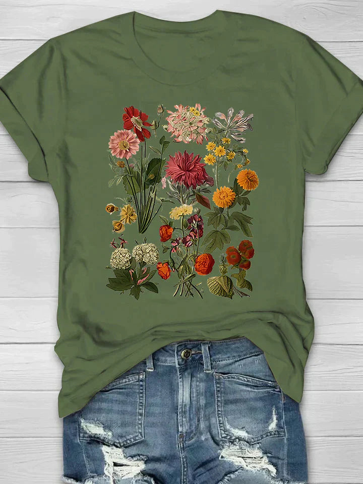 Lorelei - T-shirt vintage imprimé de fleurs pour femmes