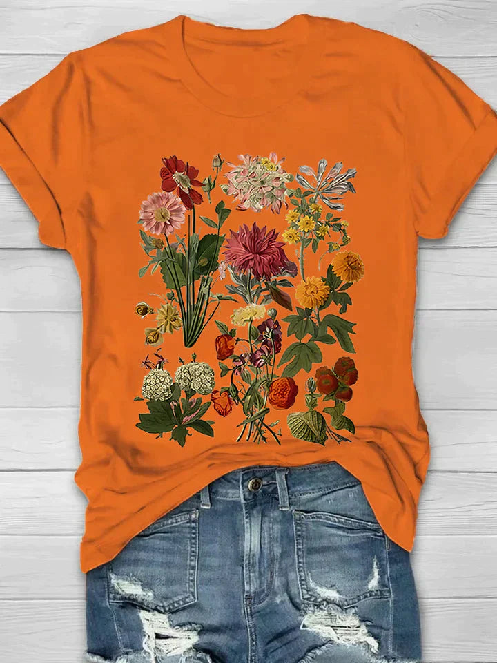 Lorelei - T-shirt vintage imprimé de fleurs pour femmes